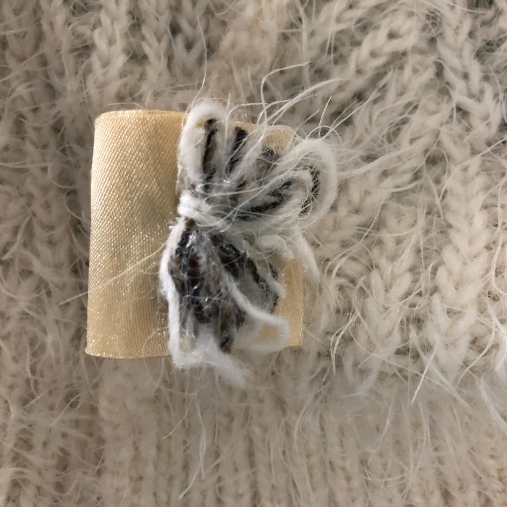 Anthropologie Gray and Cream Cowl Neck Sweater - Picture 6 of 15